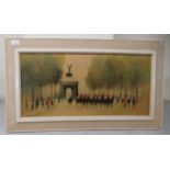 After Anthony Klitz - a military march  processed oil  12" x 27"  framed