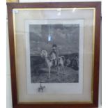 After Meissonier - Napolean Bonaparte  monochrome print  15" x 17"  framed