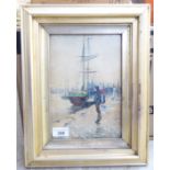 WB Nash - a shoreline scene  watercolour  bears a signature & dated 1901  6" x 9"  framed