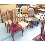 19th & 20thC chairs: to include a late Victorian mahogany framed spoonback rocker
