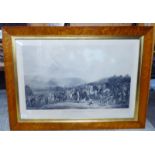 After Henry Calvert, engraved by WT Davey - 'The Wynnstay Hunt'  monochrome print  19" x 32"  framed