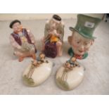 A mixed lot: to include a Mellaware china character jug 'Henry VIII'  7"h