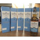 Five bottles of Glenlivet Single Malt Scotch Whisky  boxed