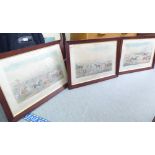 A set of seven 19thC hunting prints after H.Aiken and engraved by FC Lewis  12" x 20"  framed