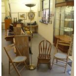 Furniture: to include a possibly Ercol, beech and elm framed rocking chair with an under seat