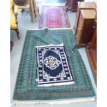 Three rugs: to include an Indian style runner on a red ground  36" x 140"