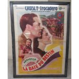 A coloured printed film poster for 'La Baie du destin' (Wings of the morning)  24" x 33"  framed