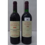 Wine, two bottles of Domaine de Trevallon 1989 and 1994
