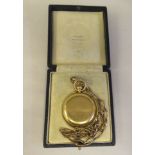 An 18ct gold cased full hunter pocket watch, the keyless movement, No.5937, faced by a white