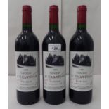 Wine, three bottles of 1994 Chateau L'Evangile Pomerol