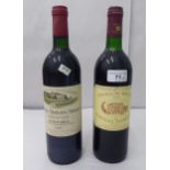 Wine, a bottle of 1985 Chateau Troplong Mondot; and a bottle of 1998 Chateaux Margaux Pavilion Rouge