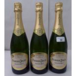 Champagne, three bottles of Perrier-Jouet Grand Brut