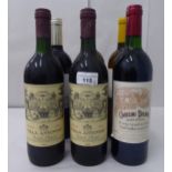 Wine, six bottles: to include a 1982 Villa Antinori Chianti Classico