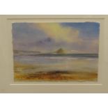 David Rust - 'Mounts Bay: Sunny and Calm'  watercolour  bears a signature  8" x 11.5"  framed