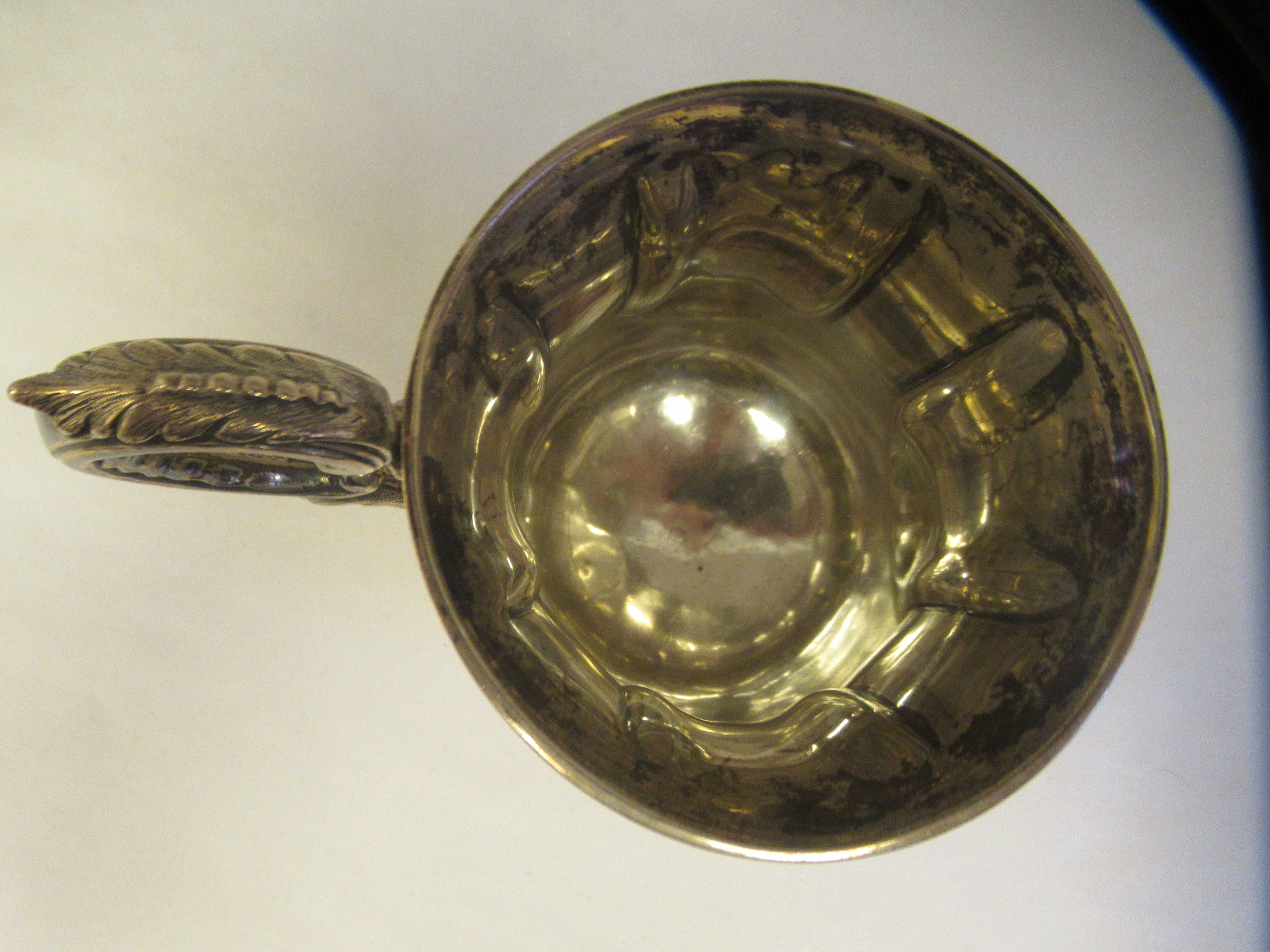 A mid Victorian silver Christening mug of waisted form with a double C-scrolled handle and bright - Image 6 of 6