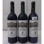 Wine, three bottles of 1994 Chateau Leoville Barton