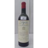 Wine, a bottle of 1962 Chateau Mouton Rothschild No.020677