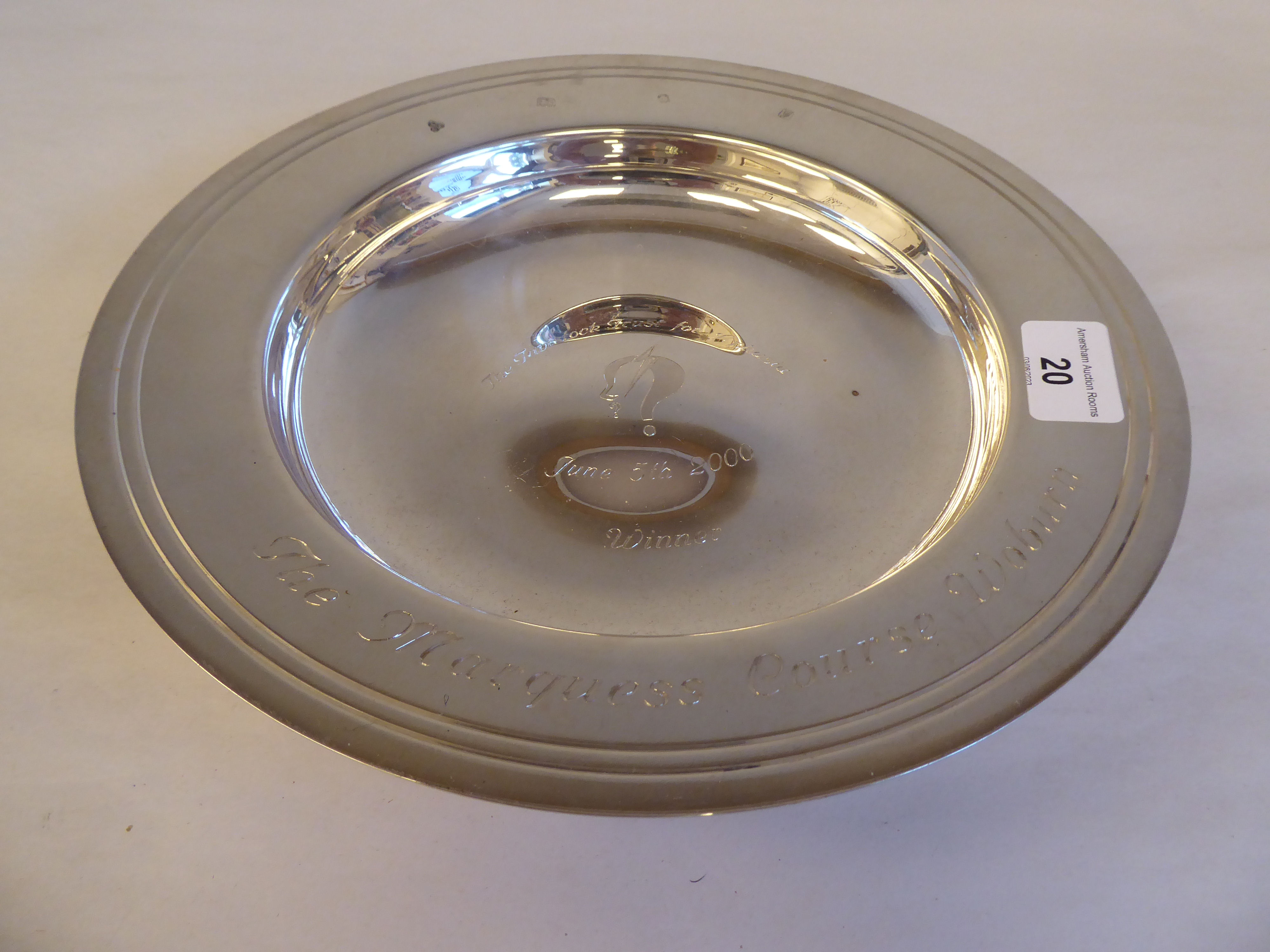 A silver Armada style presentation dish  bears personalised inscriptions  Solomon Joe Philipps