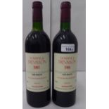 Wine, two bottles of Domaine de Trevallon 1992 and 1993