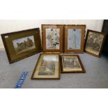Framed pictures and prints: to include Ernest Potter - a cottage  watercolour  bears a signature  9"