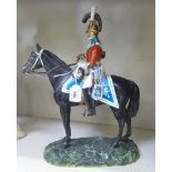 A German porcelain model, a soldier on horseback The 4th Dragoons  15"h