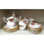 A Royal Albert china Old Country Rose pattern tea set