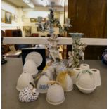 Decorative ceramics, mainly Lladro porcelain bells, some on ribbons  3"h