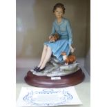 A Capo-di-Monte porcelain group 'Queen Elizabeth II & Her Corgis'  12"h