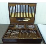 An Interwar period Mappin & Webb canteen of silver plated cutlery and flatware  cased
