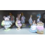 Royal Albert and Beswick china Beatrix Potter figures: to include 'Foxy Whiskered Gentleman'  5"h