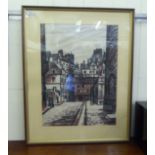 Niko Berkhout - 'Rue de L'Abbaye, Paris'  mixed media  bears a signature  18" x 25"  framed