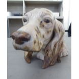 A Lladro porcelain model a dog's head  6"h