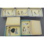 Fourteen Lladro porcelain Nativity figures  2" - 4"h