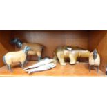 A mixed lot: to include a carved hardwood model, a Polar bear  8"h