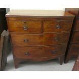 A late Victorian mahogany four drawer dressing chest, raised on bracket feet  35.5"h  34"w