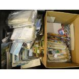 Uncollated postage stamps and postcards