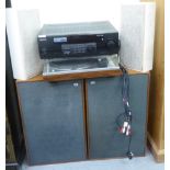 Audio equipment: to include a Kenwood receiver, model no.KRF-V5050D; and a pair of teak cased
