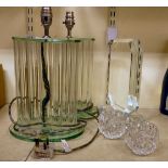 Interior design accessories: to include a pair of green apple glass table lamps  16"h