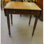 A late Georgian mahogany Pembroke table with shallow fall flaps, an end drawer and facsimile on