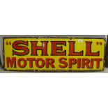 A vintage Shell Motor Spirit enamelled steel sign  12" x 36"