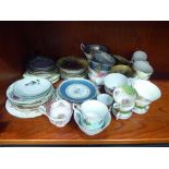 China cabinet cups and saucers, some trios with examples by Vienna, Aynsley and Noritake