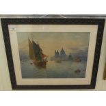 B Salviate - a Venetian canal scene  watercolour  bears a signature  13" x 19"  framed