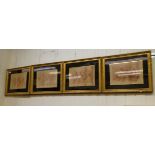 After G Bartolozzi - a series of four 18thC style  monochrome prints  9" x 14"  framed