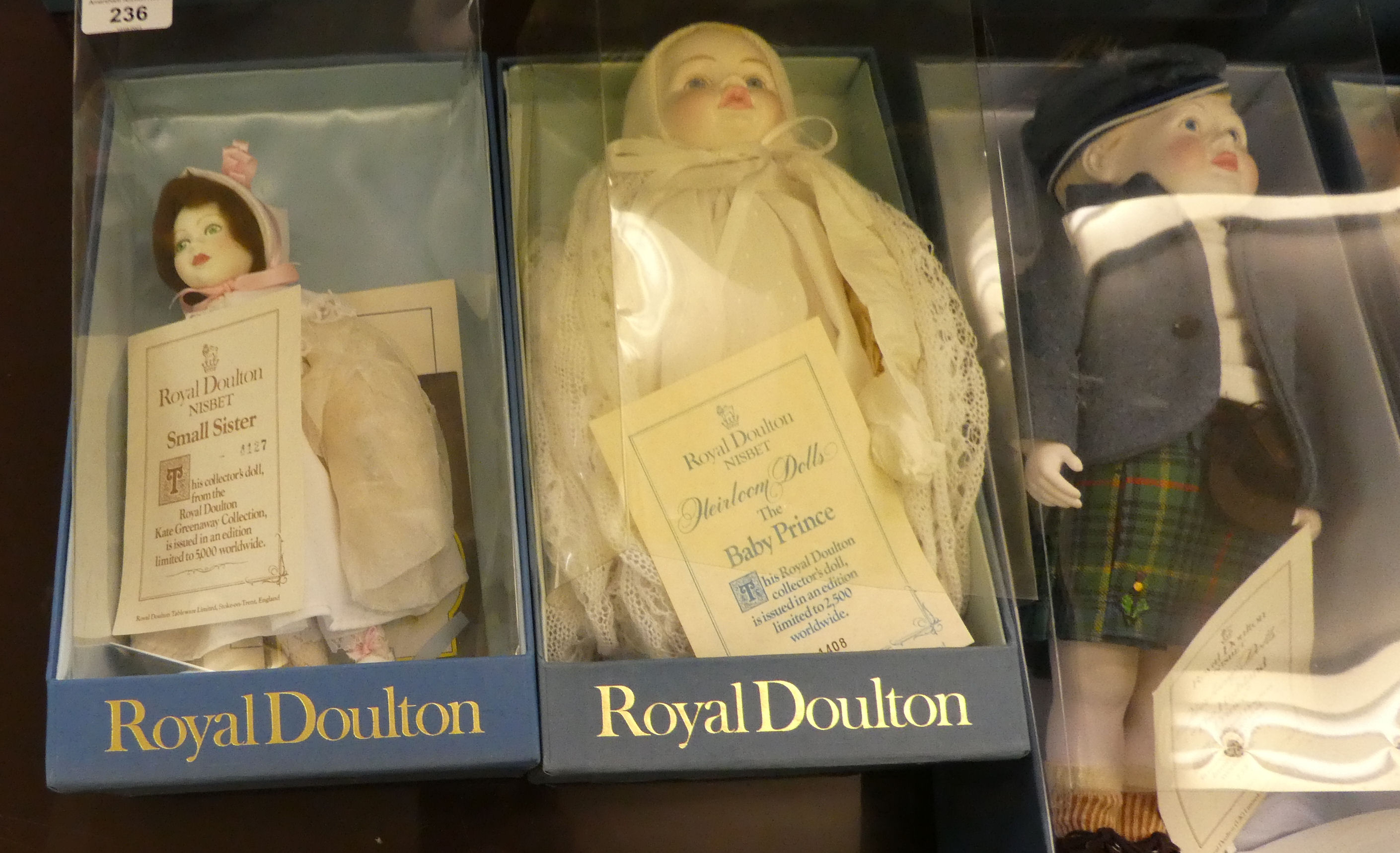 Boxed Royal Doulton 'Nisbet' collector's dolls: to include 'Small Sister'  tallest 13"h - Image 3 of 4