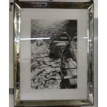'Swan and Boats, Richmond'  monochrome photographic print  bears pencil initials & dated '07  19"