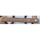 A cast iron London road sign 'Carnaby St.'  5.5"h  43"L