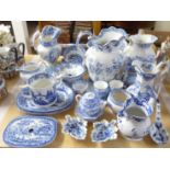 Victorian and later, English and other blue and white ceramics: to include a Masons Ironstone