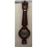 An early 20thC mahogany barometer, faced by four steel dials, one inscribed 'Glasgow'  39"h