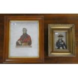 'His Grace, the Duke of Wellington'  mixed media collage  5" x 6"  framed; and another, 'Horatio