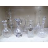 Decorative domestic table glassware: to include a bulbous, pedestal carafe and stopper; and